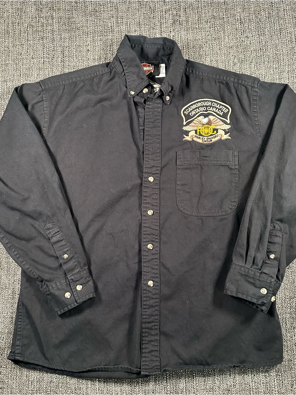 Harley Davidson, HOG Harley owners group, button-down, long sleeve shirt, rare!